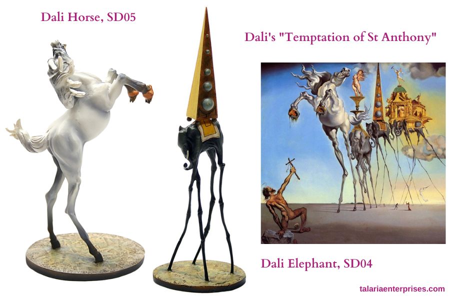 Dali figurines Horse and Elephant